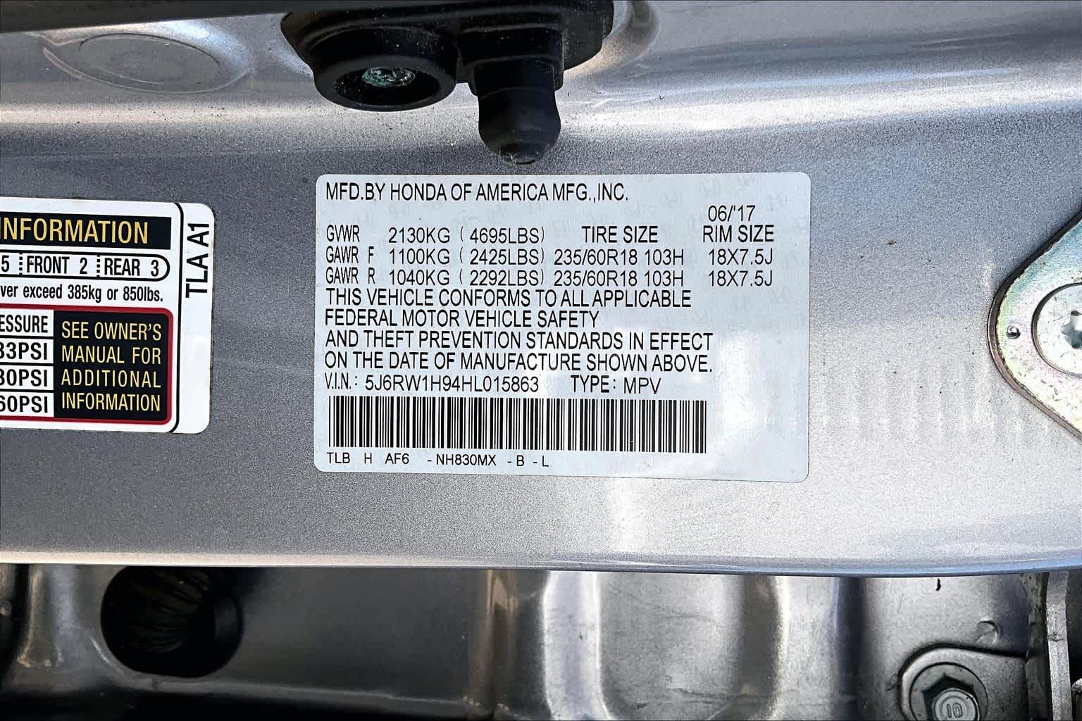2017 Honda CR-V Touring Lunar Silver Metallic at Mac Haik CDJR North Houston