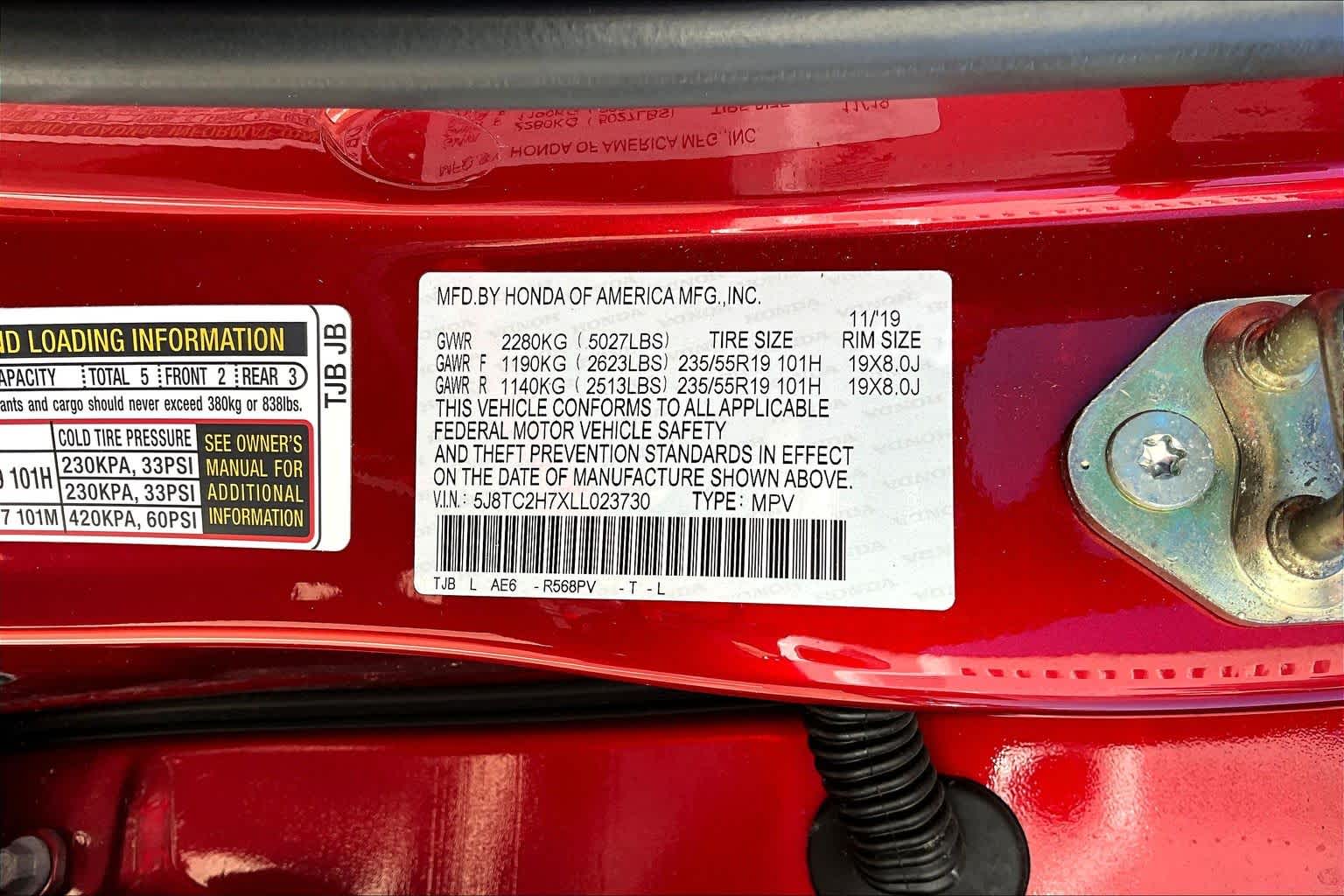 2020 Acura RDX w/Advance Pkg Performance Red Pearl at Sterling McCall Acura