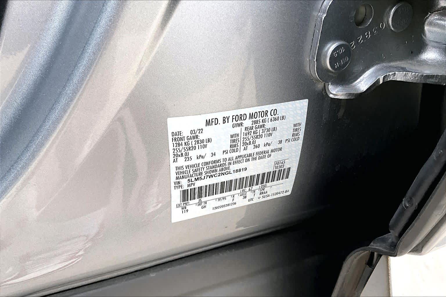 2022 Lincoln Aviator Reserve Silver Radiance Metallic Clearcoat at Baytown Ford
