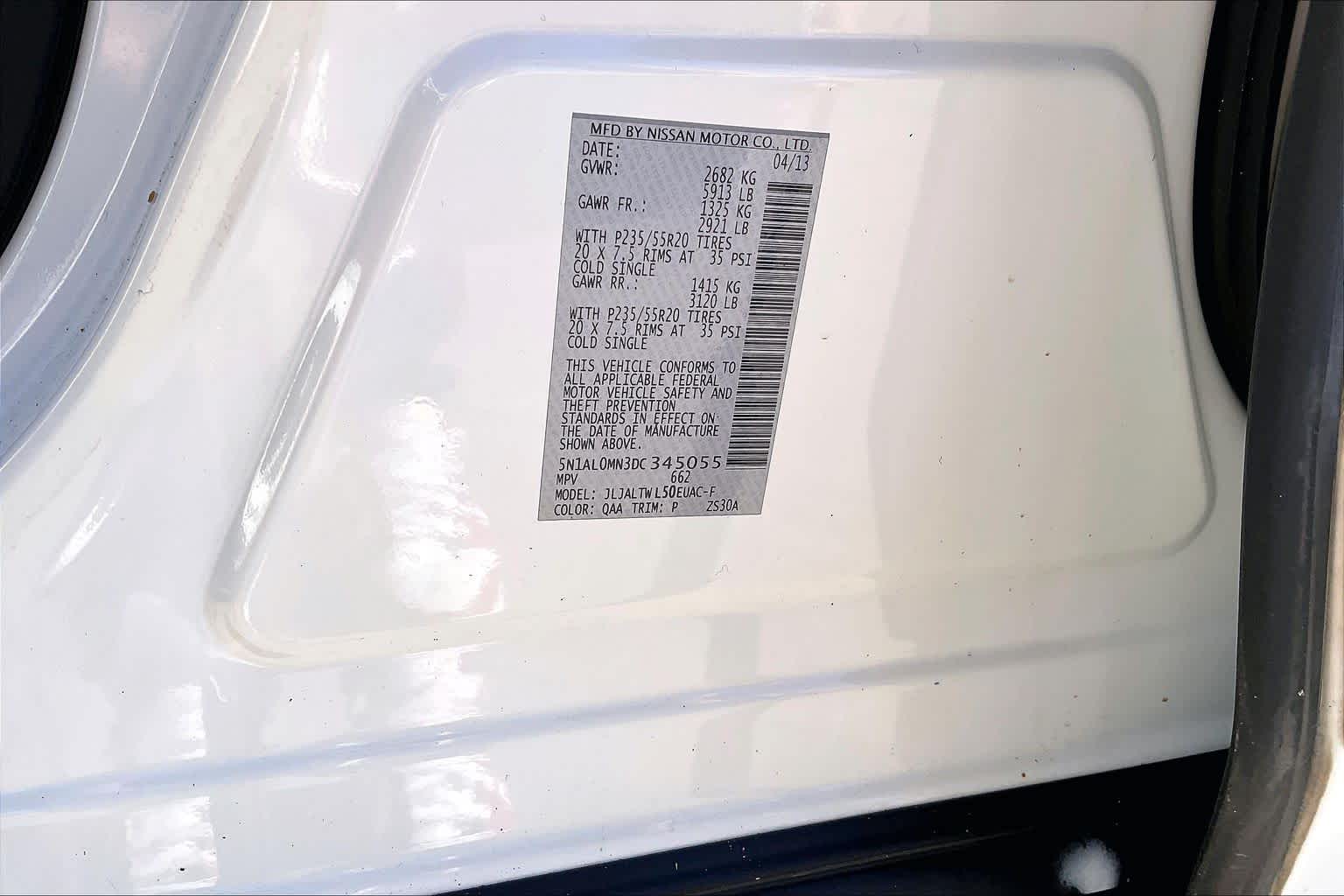 2013 INFINITI JX35  Moonlight White at Lexus Southwest Houston