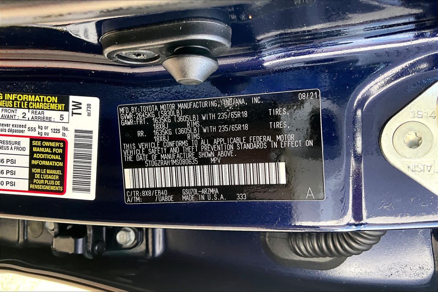 2021 Toyota Highlander XLE Blueprint at Group 1 Toyota Southwest