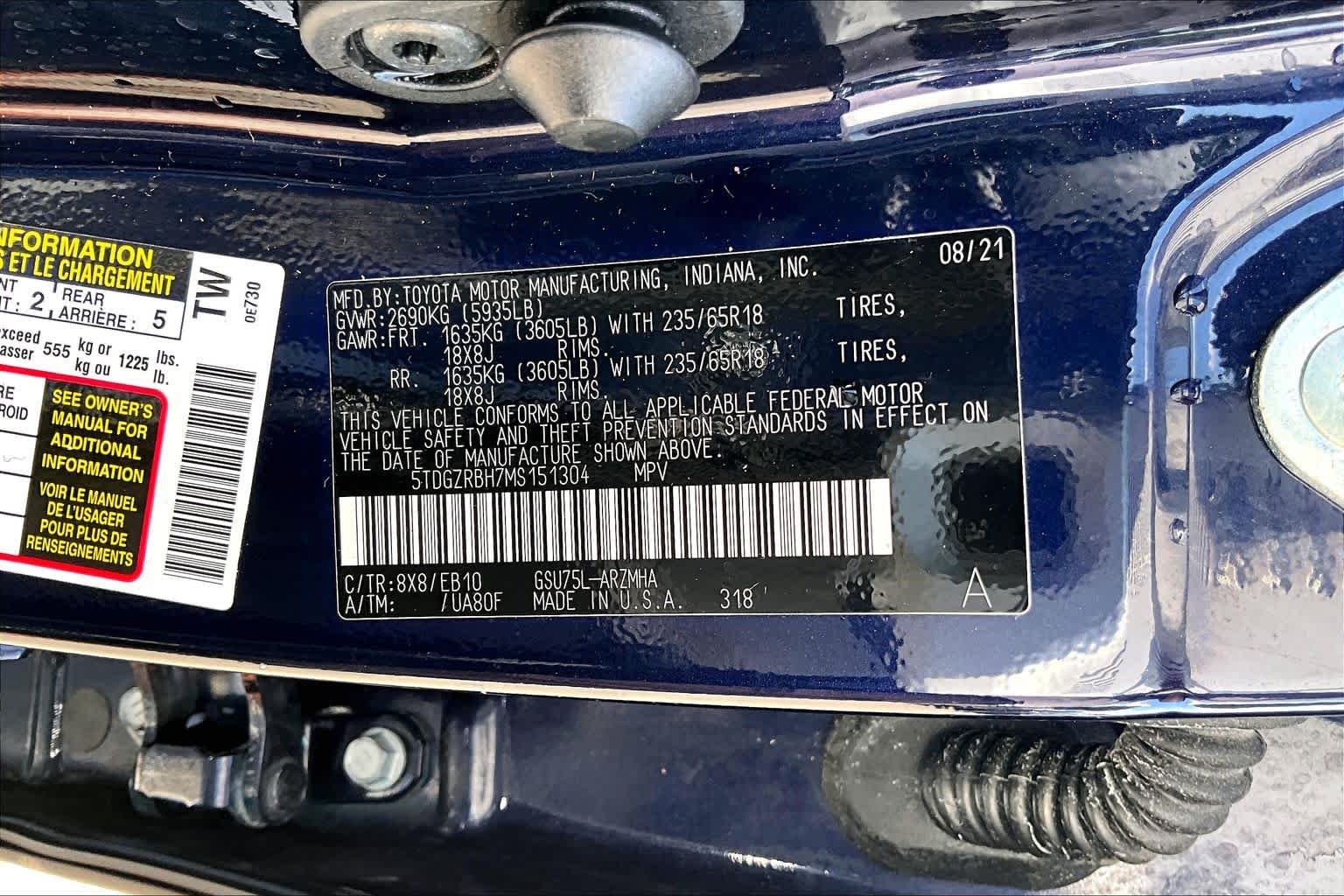 2021 Toyota Highlander XLE Blueprint at Mac Haik Chevrolet