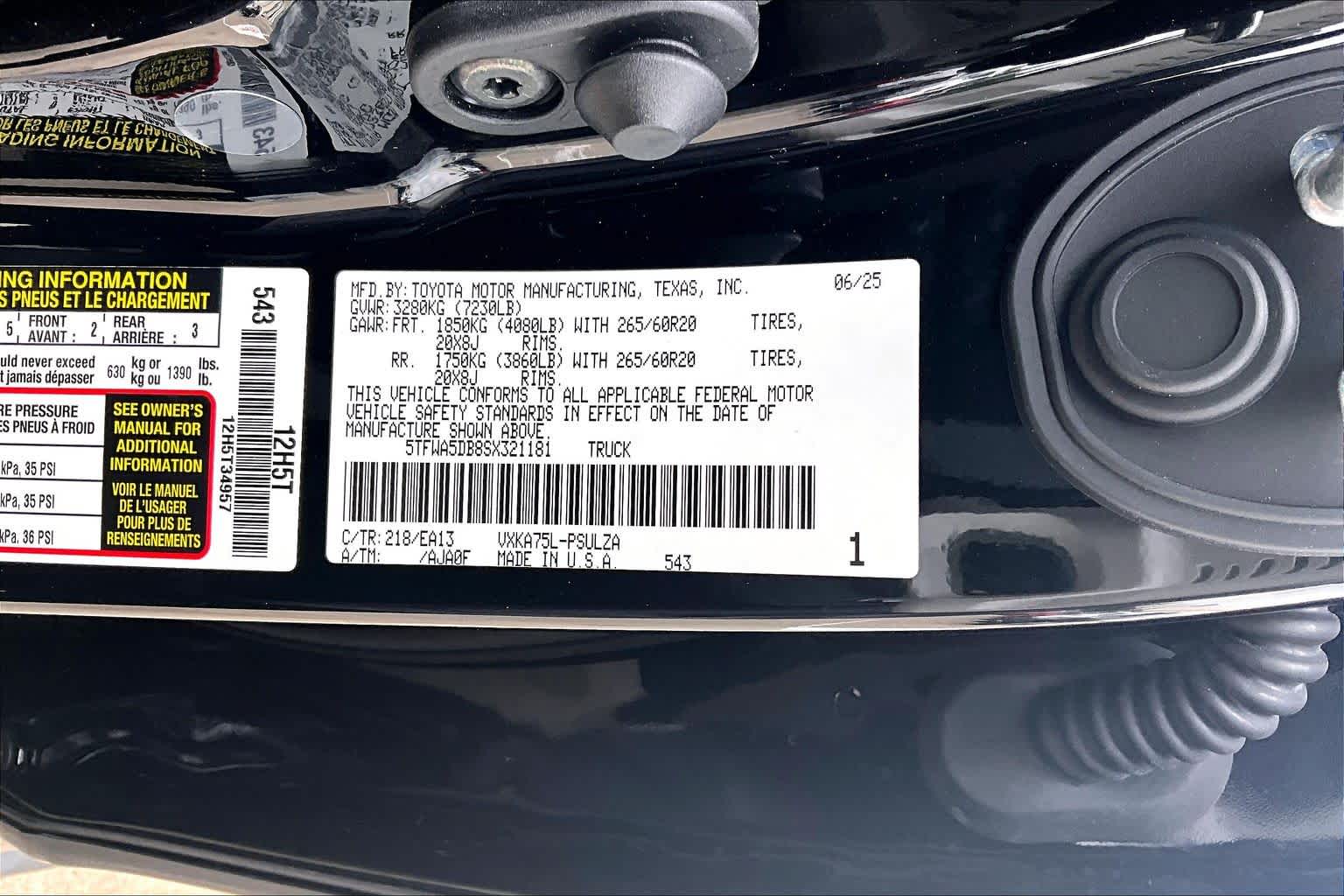 2025 Toyota Tundra Limited Midnight Black Metallic at Group 1 Toyota Southwest