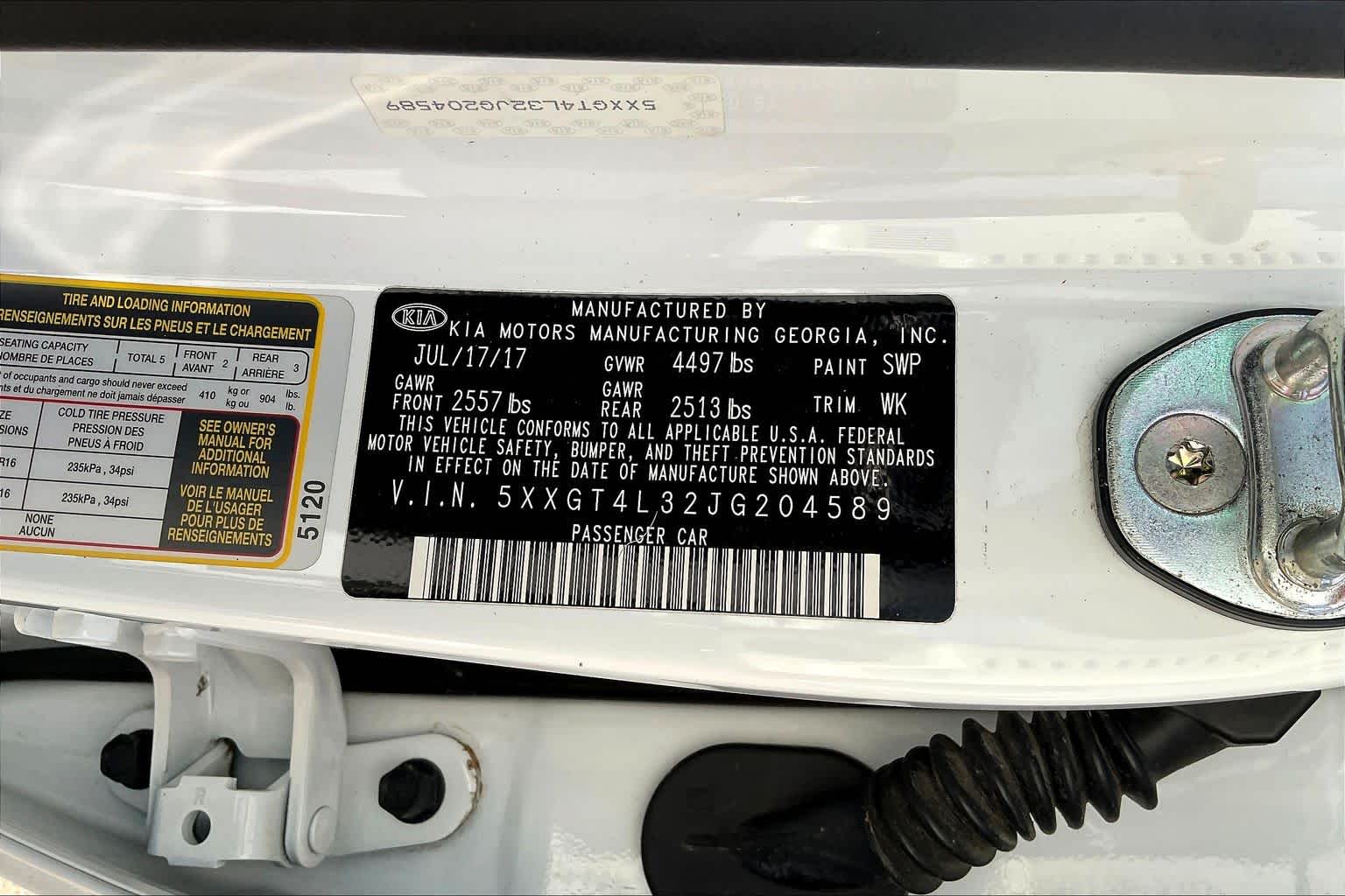 2018 Kia Optima LX Snow White Pearl at HGreg Houston