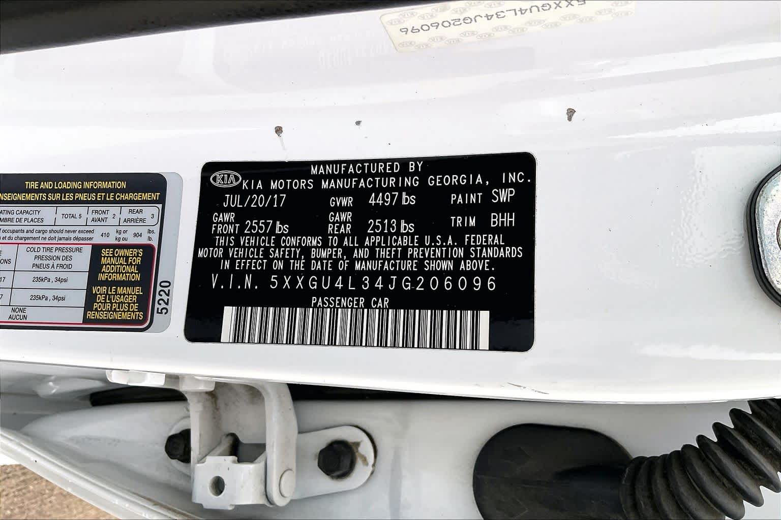 2018 Kia Optima EX Snow White Pearl at HGreg Houston