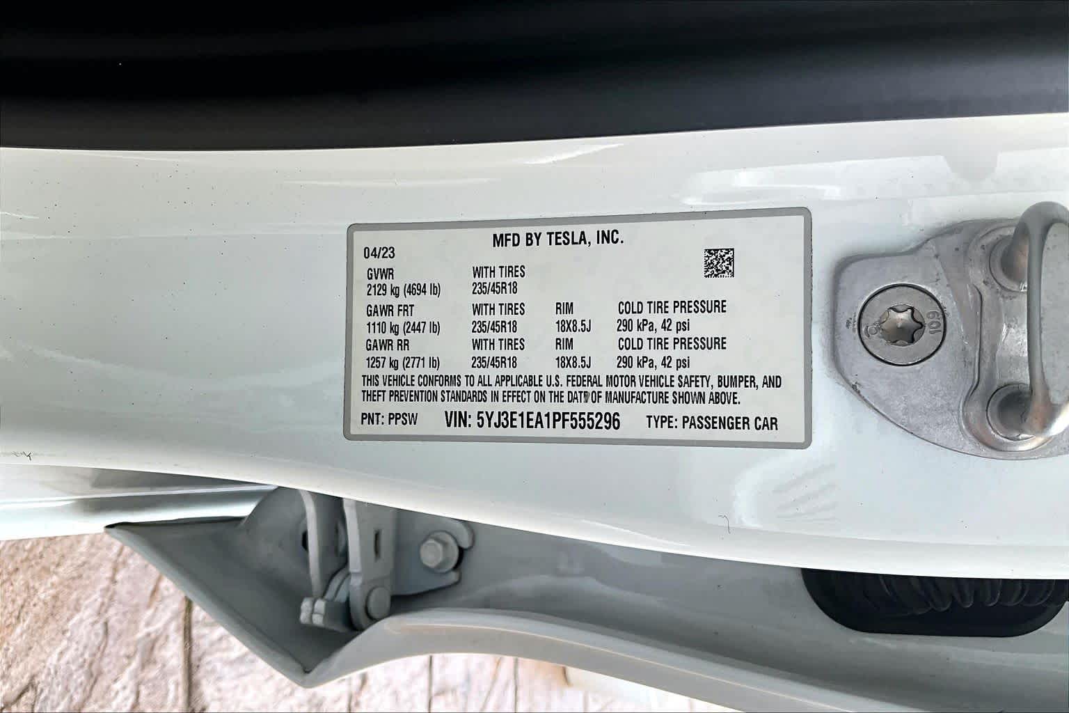 2023 Tesla Model 3  Pearl White Multi-Coat at AutoNation USA Katy
