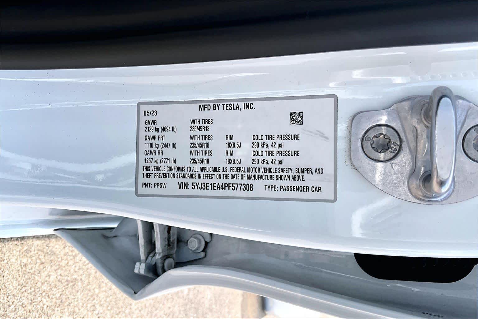 2023 Tesla Model 3  Pearl White Multi-Coat at AutoNation USA Katy