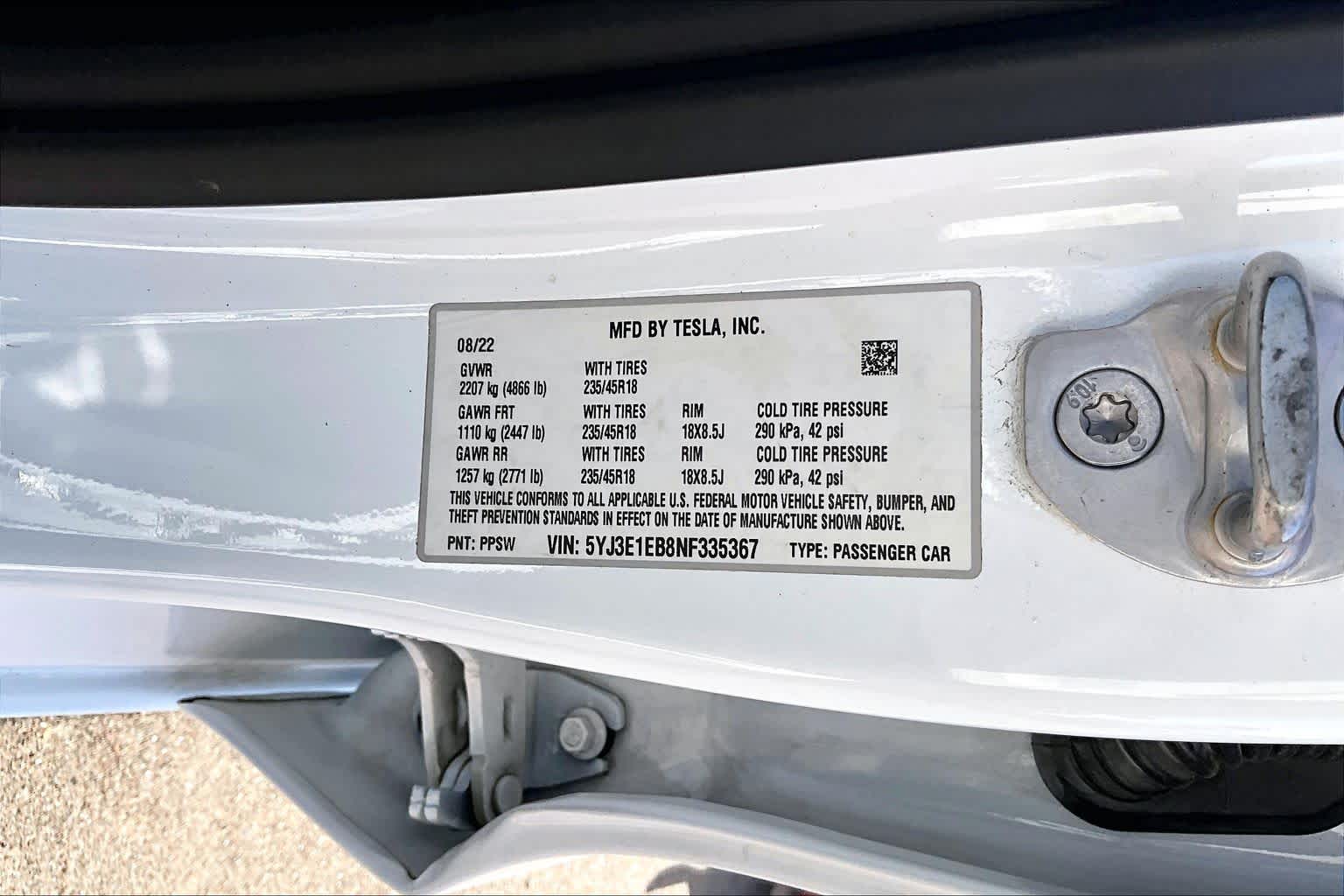 2022 Tesla Model 3 Long Range Pearl White Multi-Coat at Mercedes-Benz of Houston North