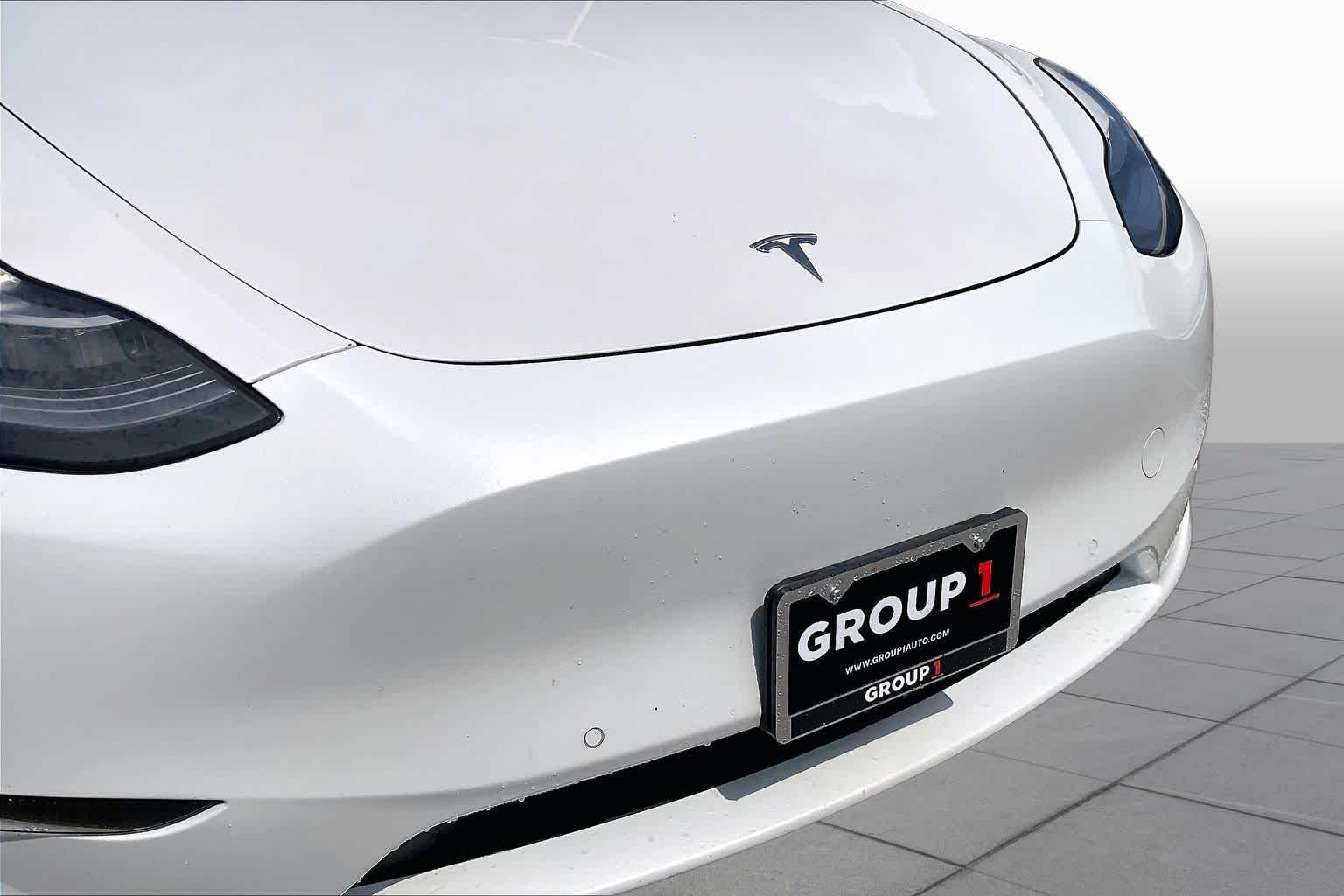 2021 Tesla Model Y Long Range Pearl White Multi-Coat at Tomball Ford