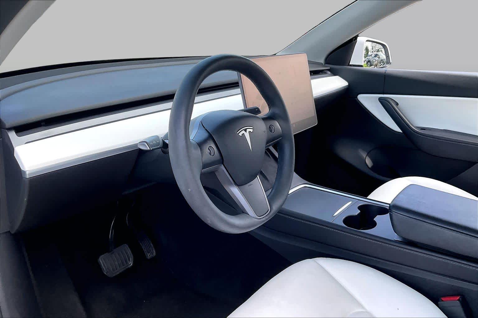 2021 Tesla Model Y Long Range Pearl White Multi-Coat at Tomball Ford