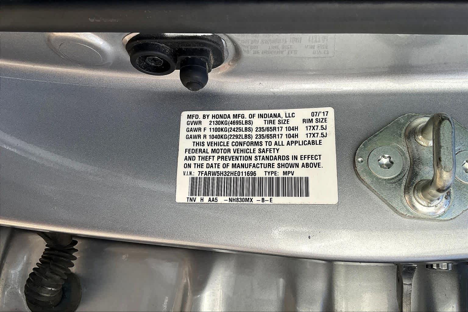 2017 Honda CR-V LX Lunar Silver Metallic at AutoNation USA Katy