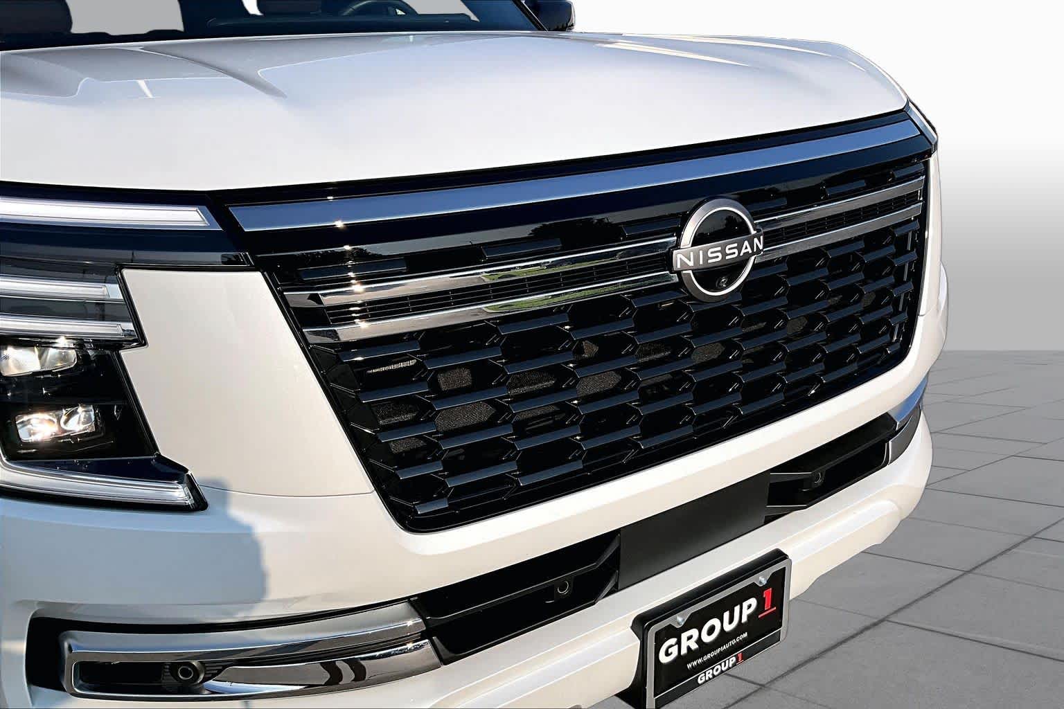 2025 Nissan Armada Platinum Reserve Everest White Pearl Tricoat at Sterling McCall Nissan