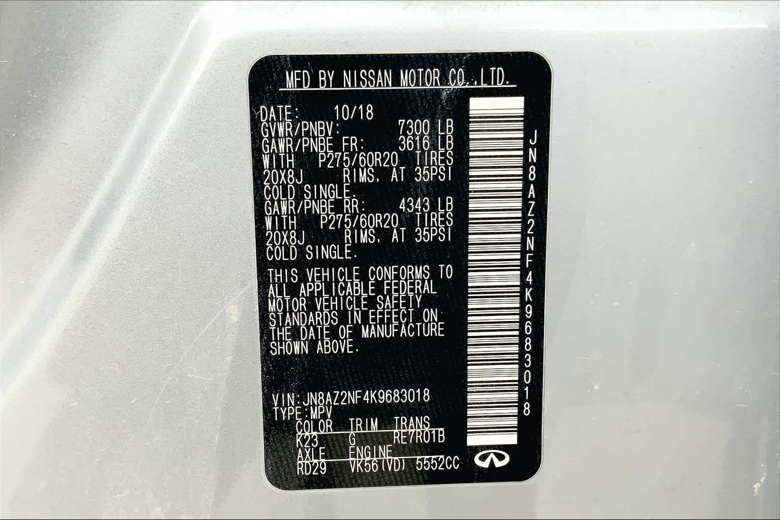 2019 INFINITI QX80 photo 37 of 37