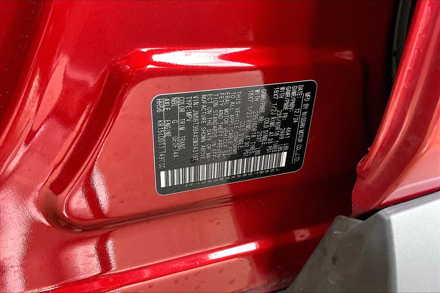 2025 Nissan Rogue SV Scarlet Ember Tintcoat at Sterling McCall Nissan