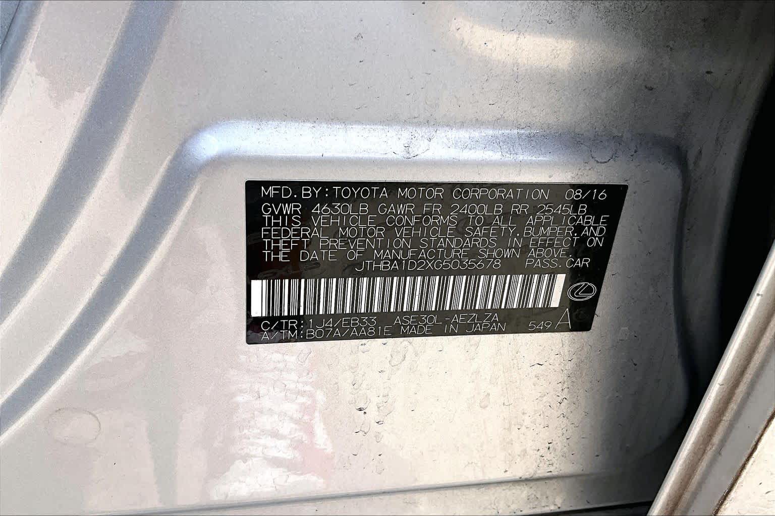 2016 Lexus IS 200t  Silver Lining Metallic at Lexus of Clear Lake