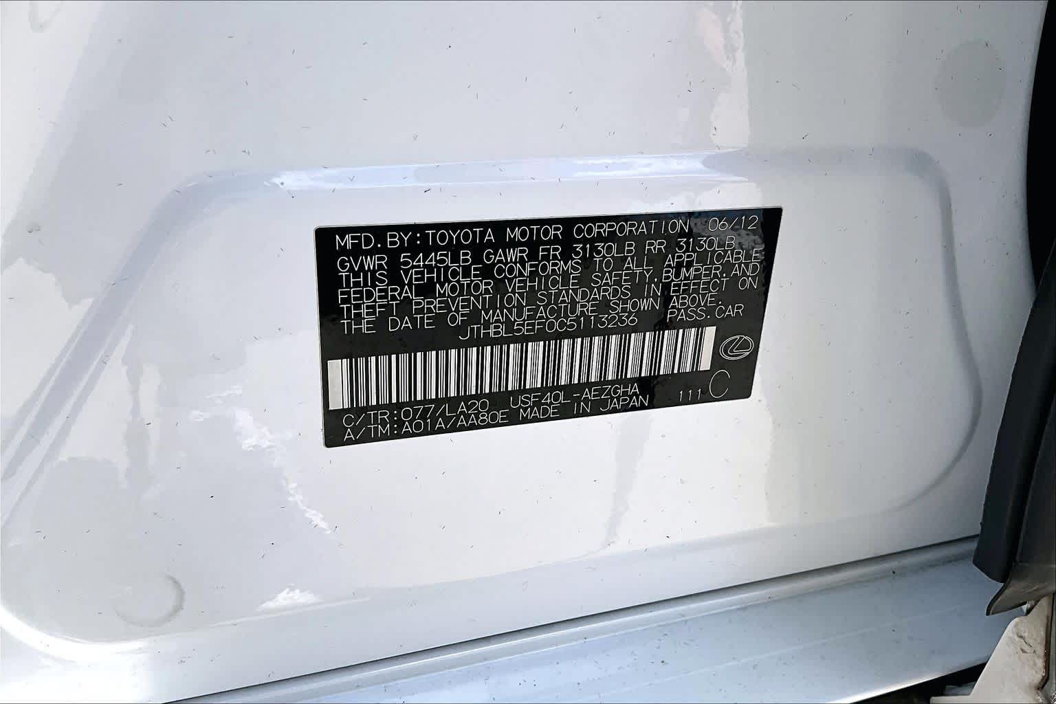 2012 Lexus LS 460  Starfire Pearl at Westside Kia