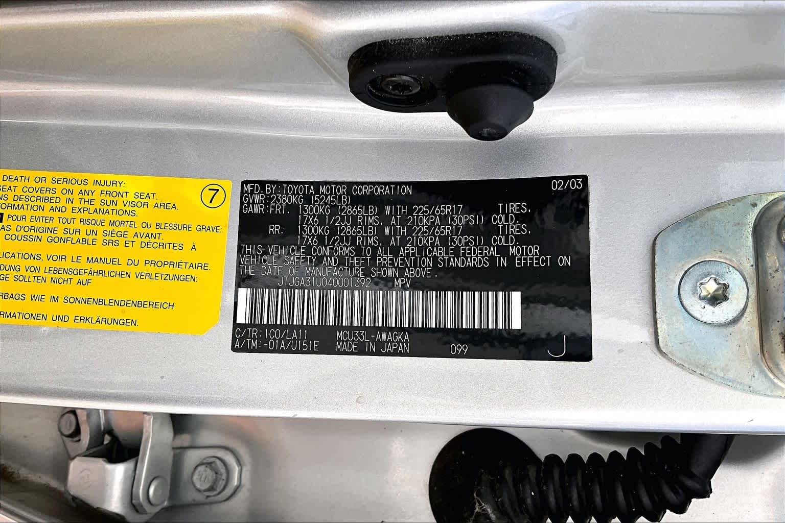 2004 Lexus RX 330  Millennium Silver Metallic at Mac Haik Ford