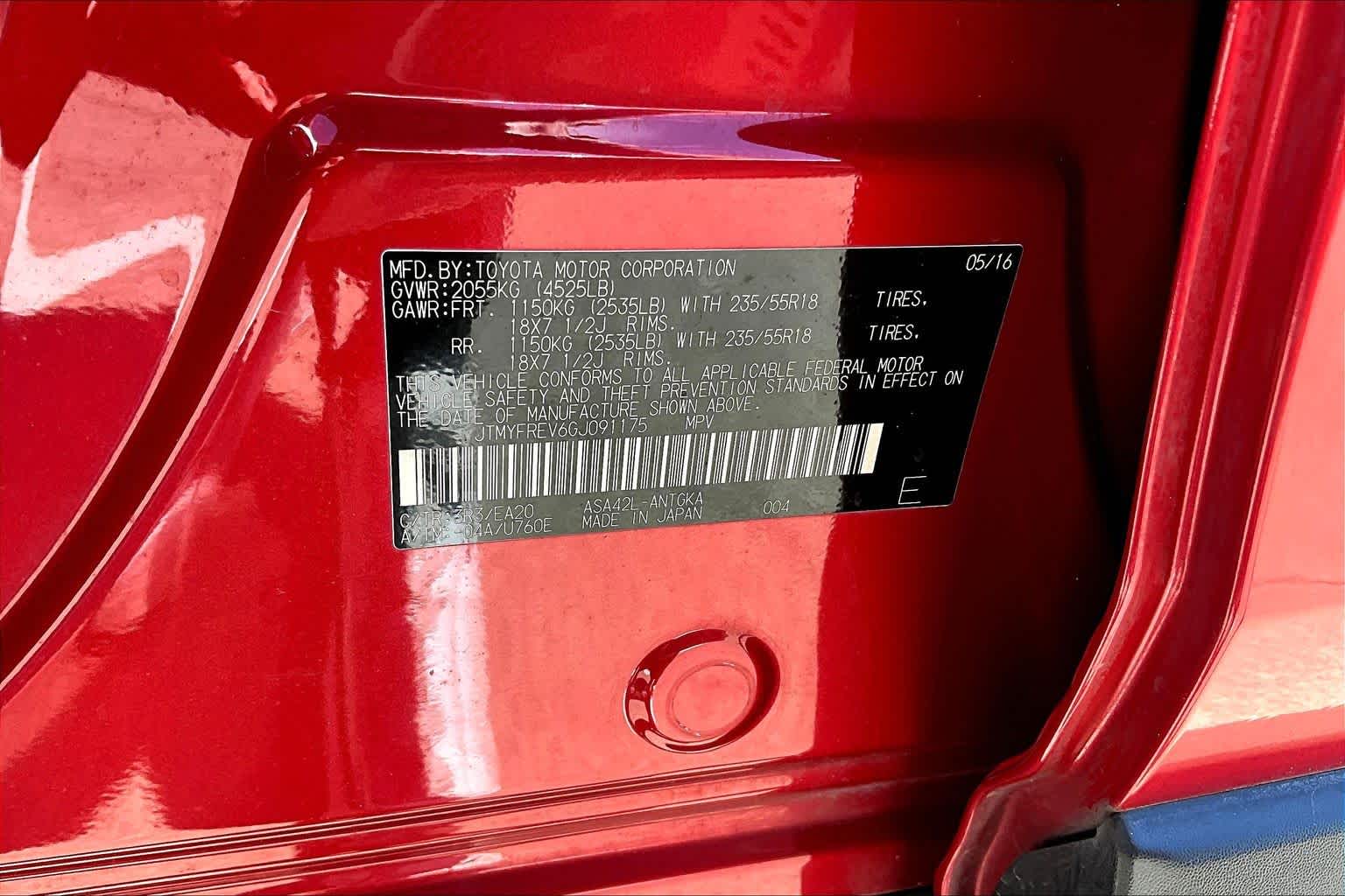 2016 Toyota RAV4 Limited Barcelona Red Metallic at Westside Kia