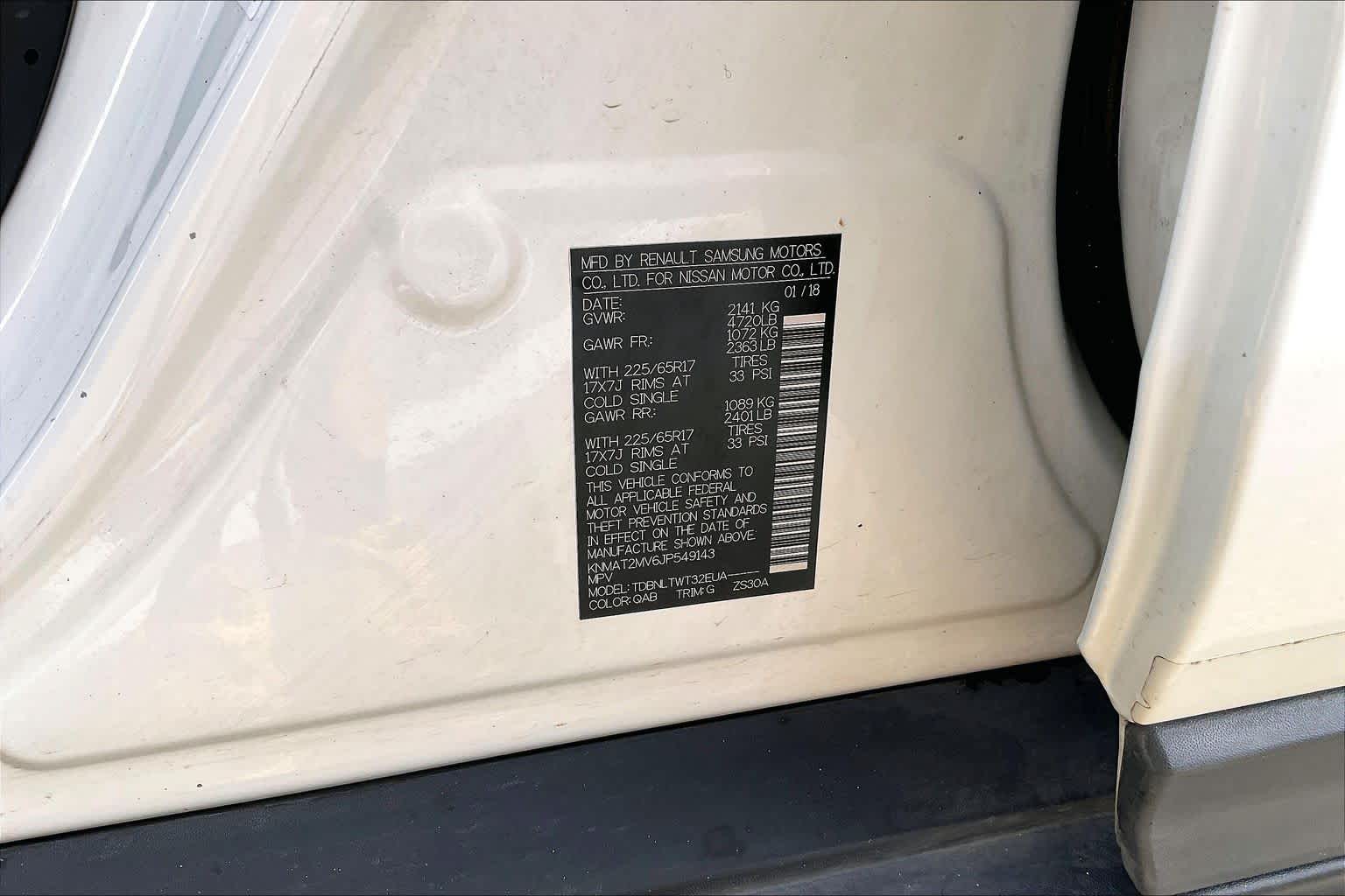 2018 Nissan Rogue SV Pearl White at Mercedes-Benz of Houston North