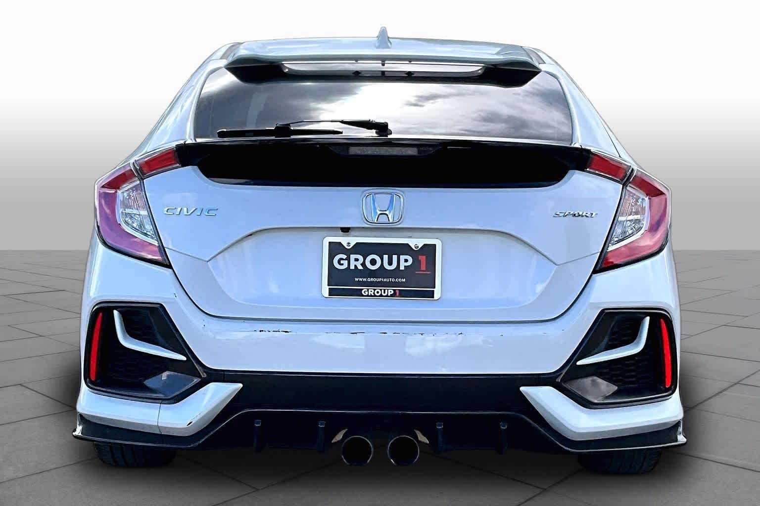 2021 Honda Civic Hatchback Sport Platinum White Pearl at Group 1 Toyota Southwest