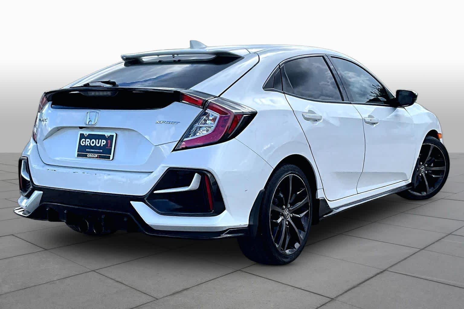 2021 Honda Civic Hatchback Sport Platinum White Pearl at Group 1 Toyota Southwest