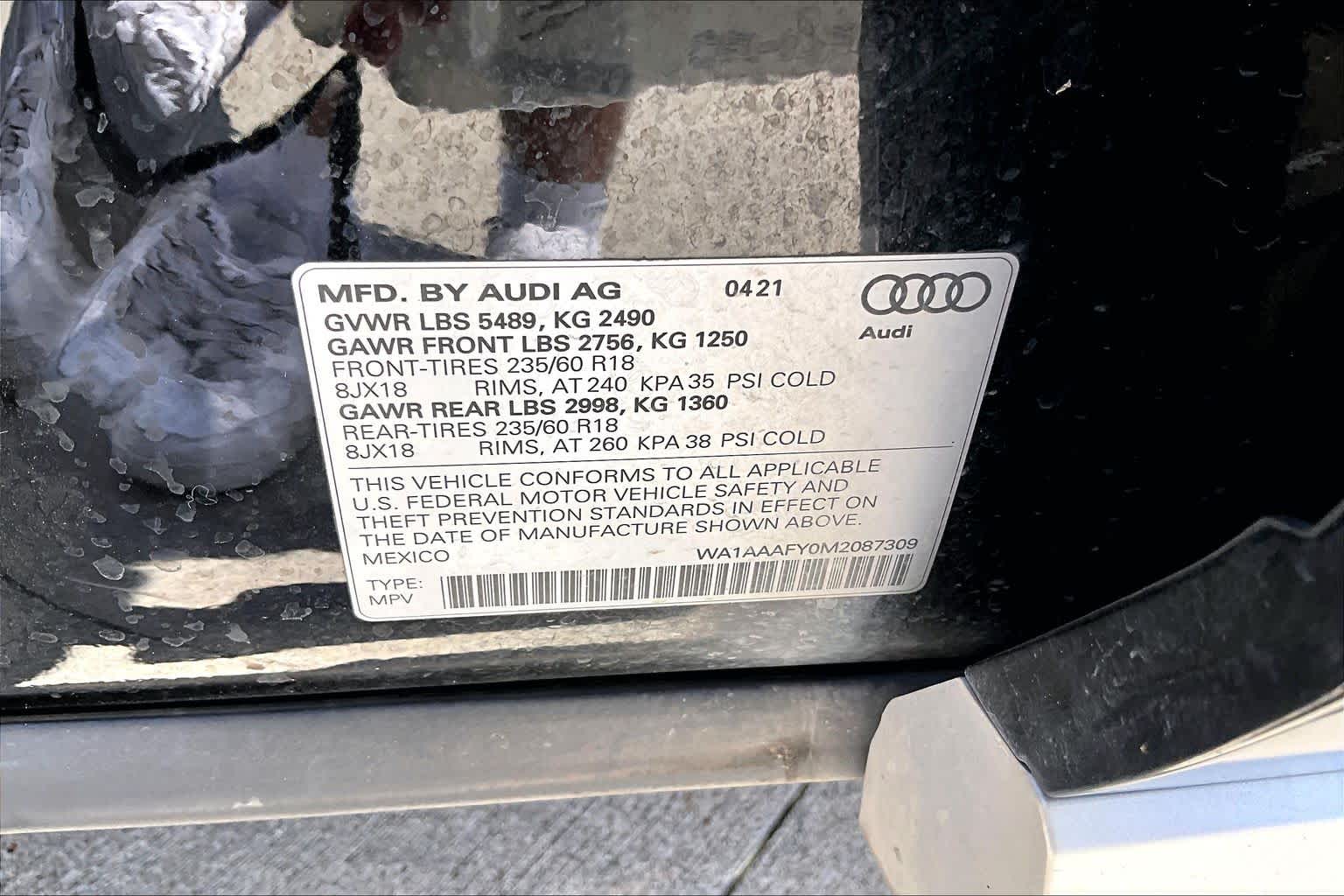 2021 Audi Q5 Premium Brilliant Black at Beck & Masten Kia
