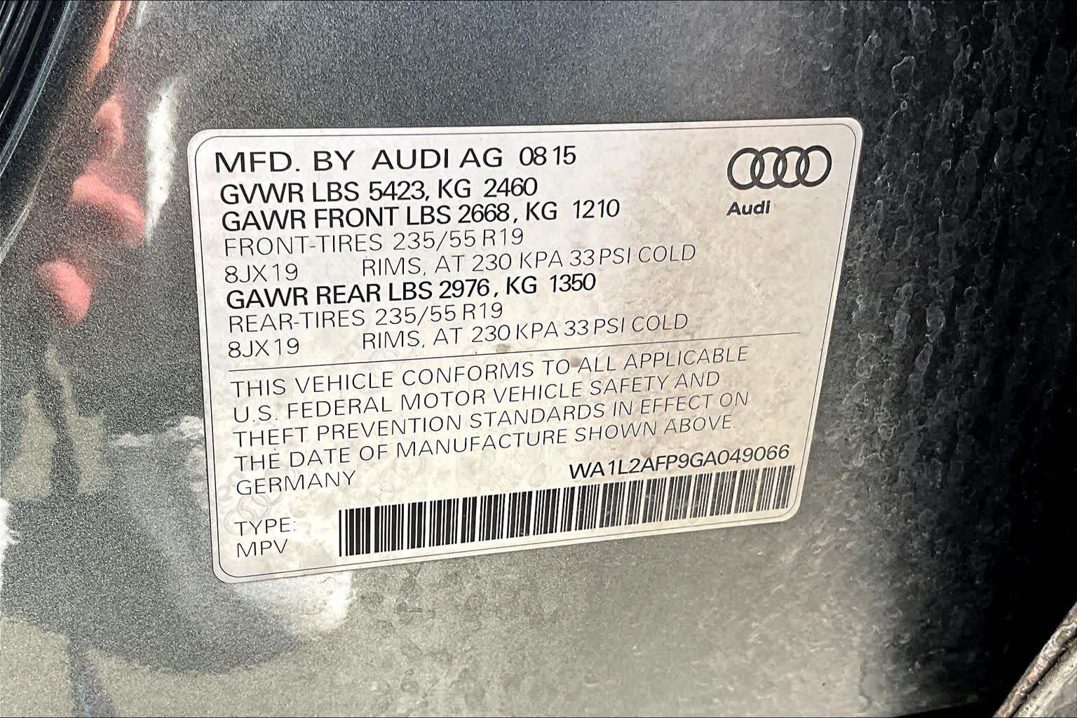 2016 Audi Q5 Premium Plus Daytona Gray Pearl Effect at AutoNation USA Houston