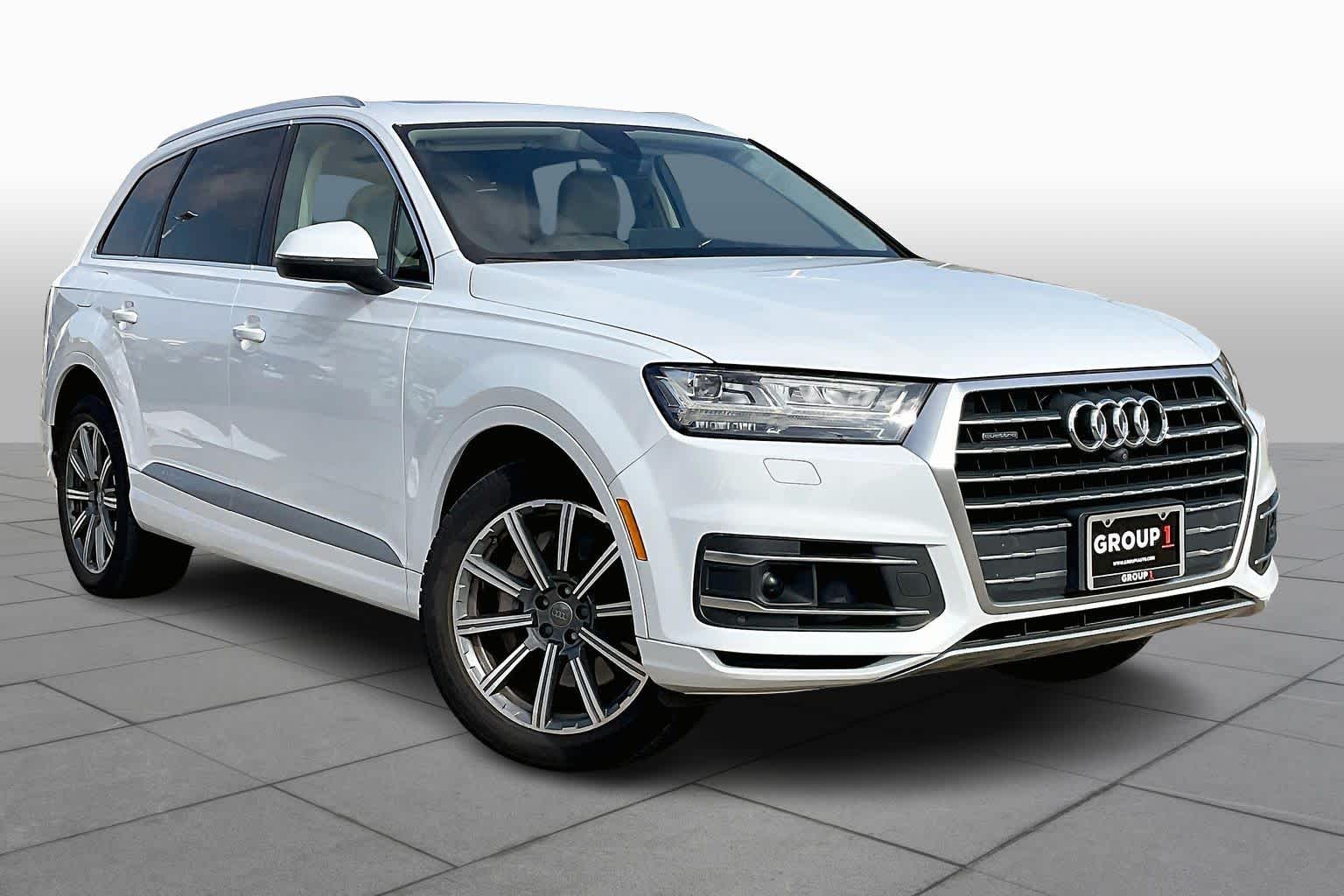 2018 Audi Q7 Premium Plus Glacier White Metallic at AutoNation Chrysler Jeep Dodge Ram Spring