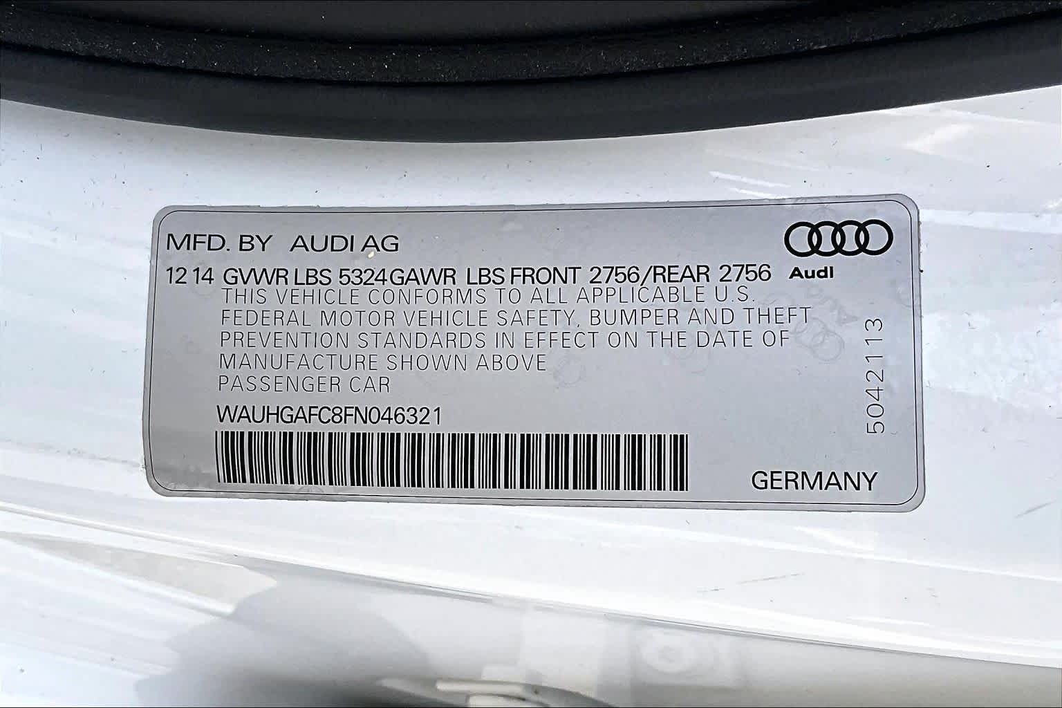 2015 Audi A6 3.0T Prestige Glacier White Metallic at AutoNation USA Katy