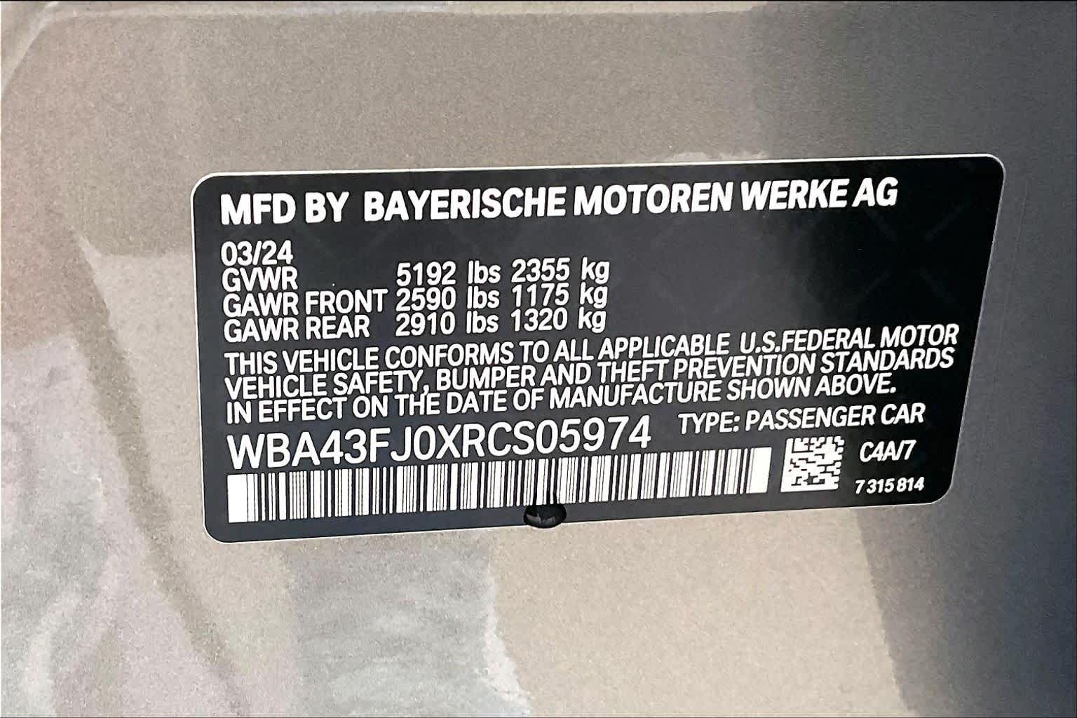 2024 BMW 5 Series 530i Oxide Grey Metallic at AutoNation USA Katy