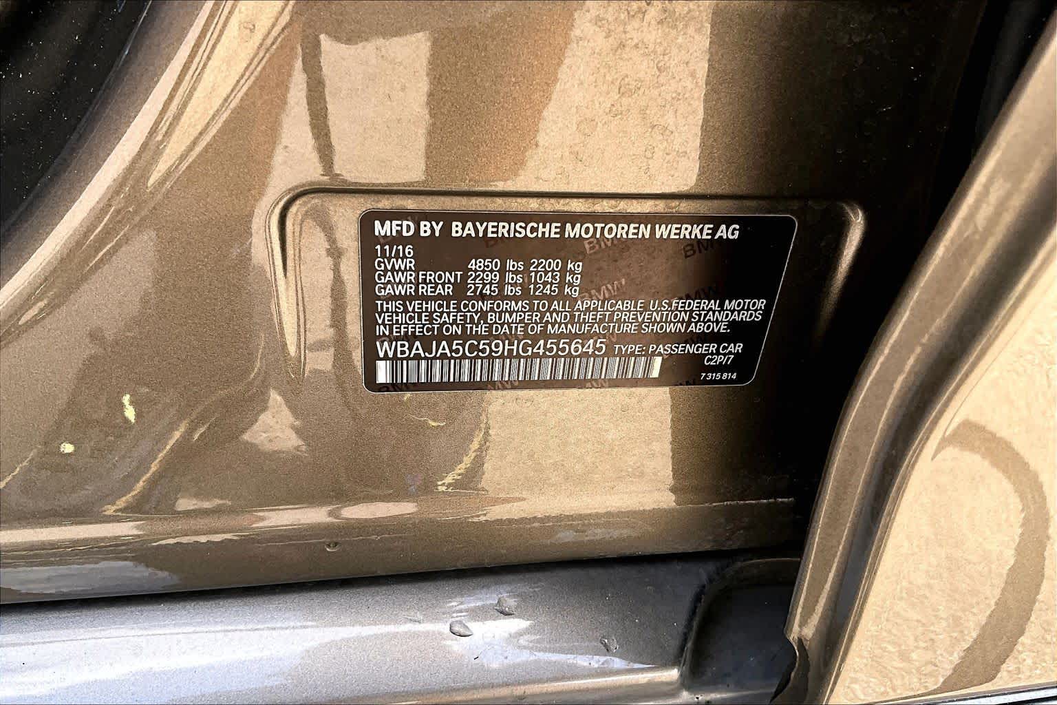 2017 BMW 530i 530i Atlas Cedar Metallic at Team Mazda