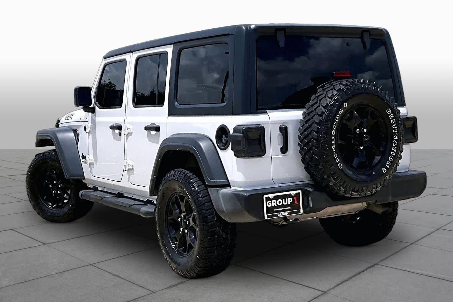 2021 Jeep Wrangler Unlimited Willys Bright White Clearcoat at Lexus Southwest Houston