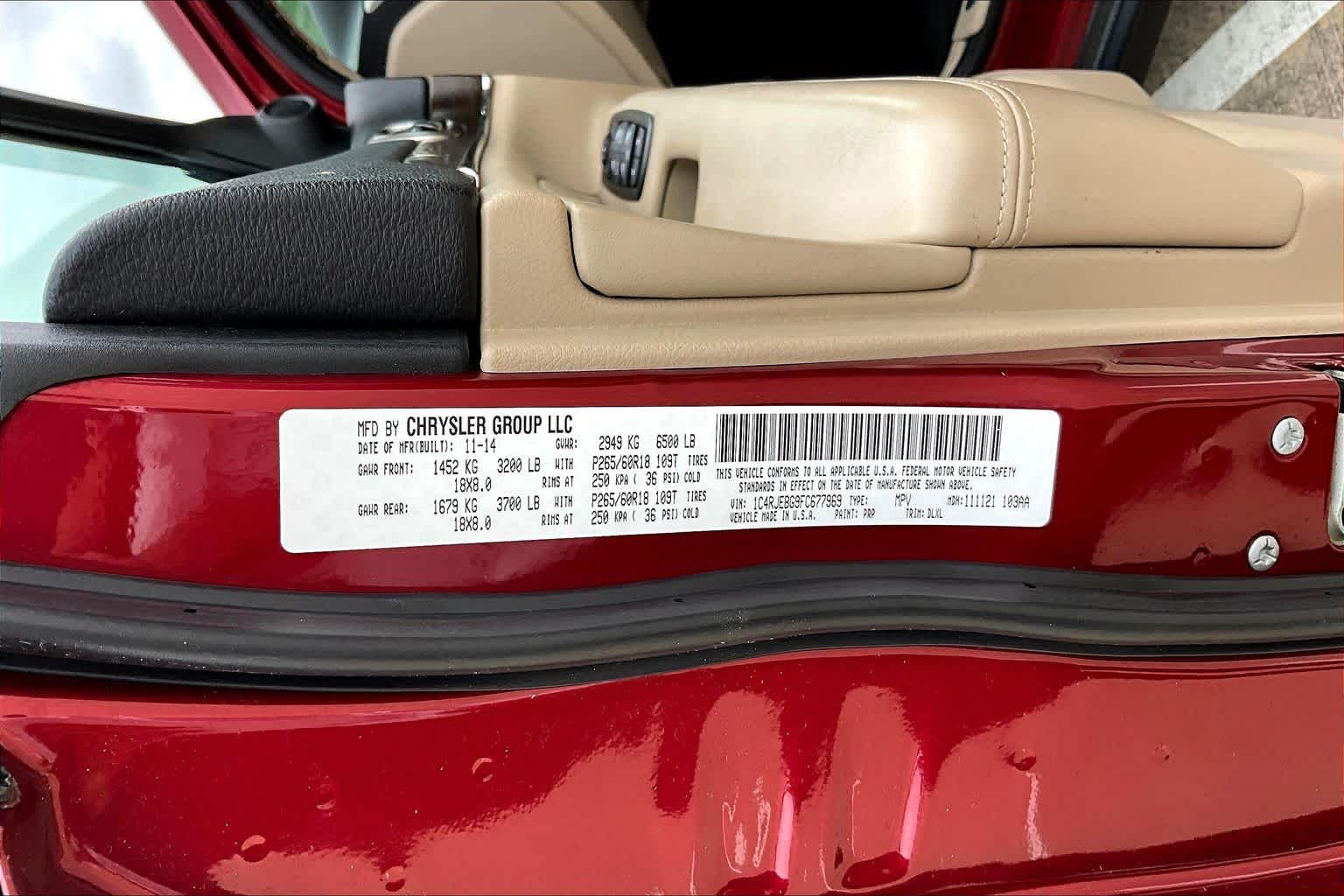 2015 Jeep Grand Cherokee Limited Deep Cherry Red Crystal Pearlcoat at Beck & Masten Kia