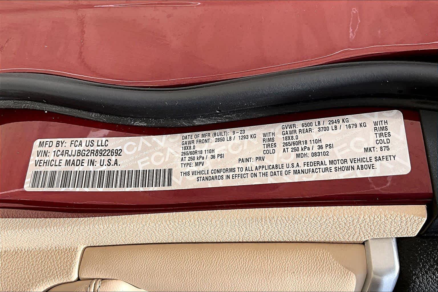 2024 Jeep Grand Cherokee L Limited Velvet Red Pearlcoat at Beck & Masten Kia