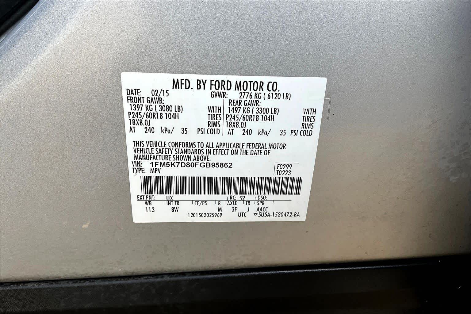 2015 Ford Explorer XLT Ingot Silver Metallic at Tomball Ford