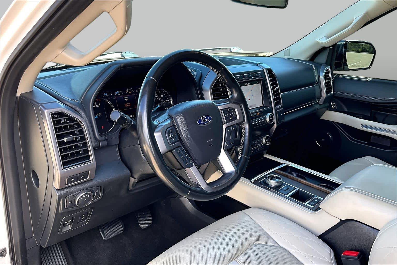 2019 Ford Expedition Max Platinum White Platinum Metallic Tri-Coat at Sterling McCall Nissan