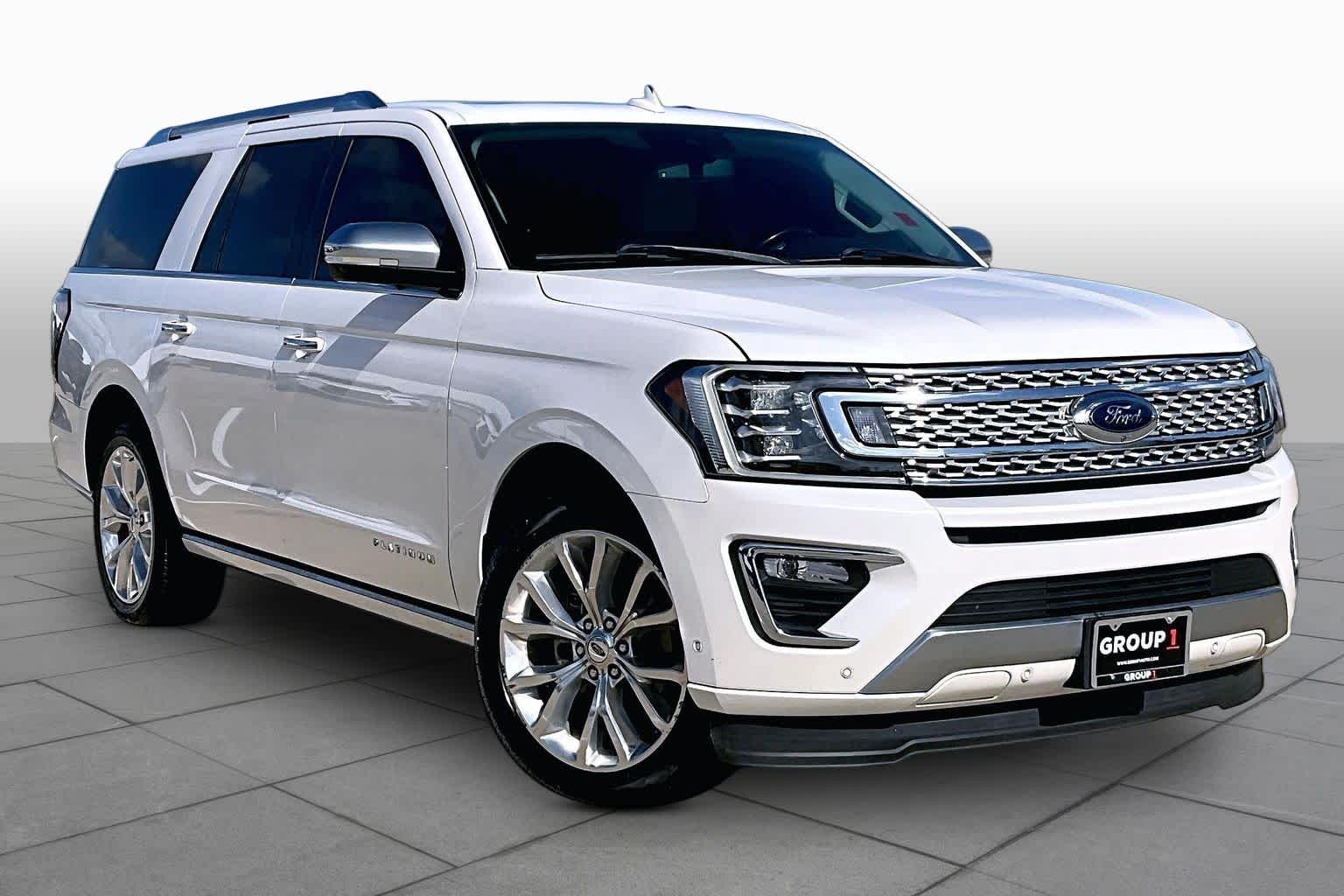 2019 Ford Expedition Max Platinum White Platinum Metallic Tri-Coat at Sterling McCall Nissan