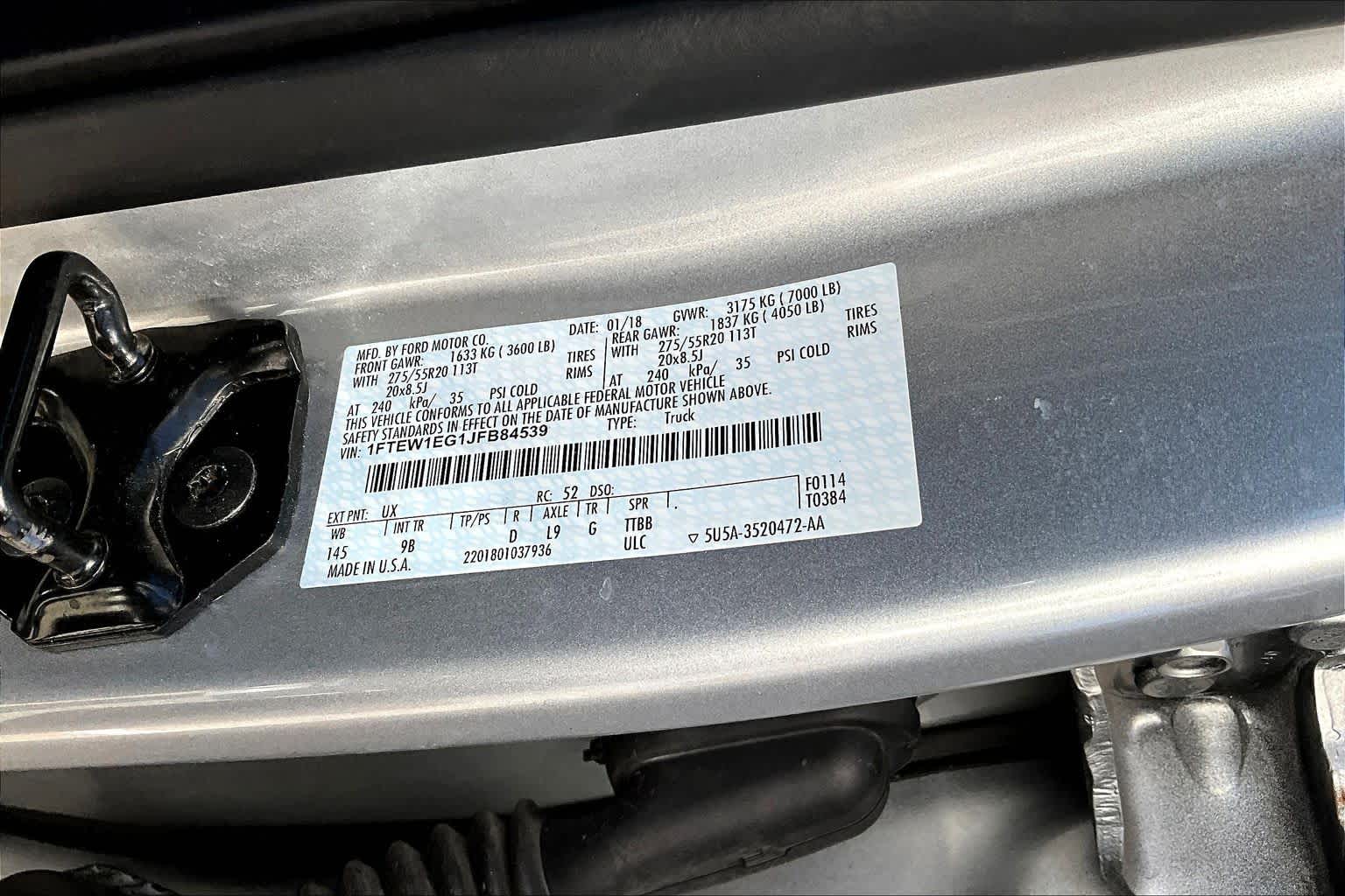 2018 Ford F-150 Platinum Ingot Silver Metallic at Mac Haik Ford