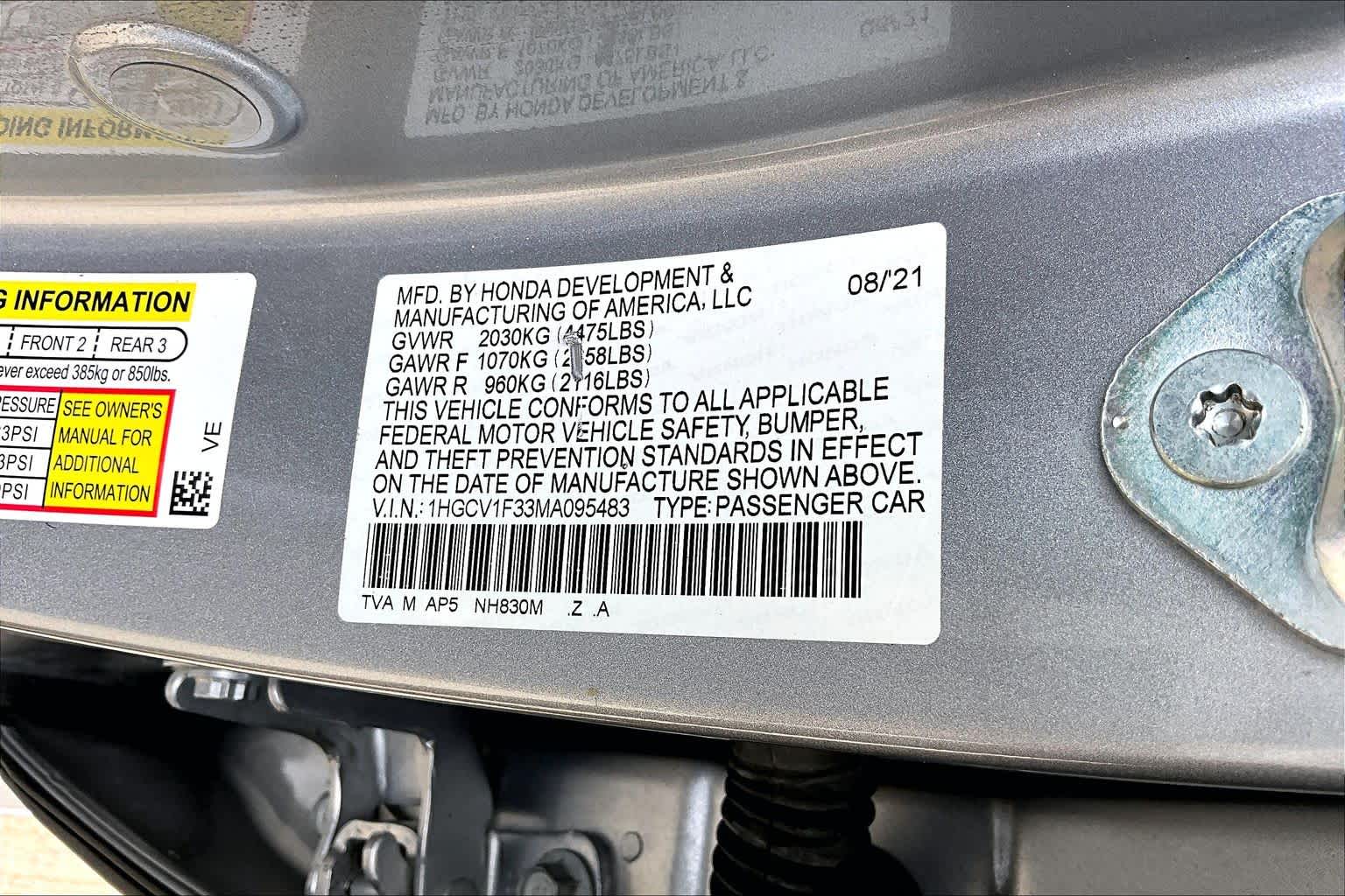 2021 Honda Accord Sedan Sport Lunar Silver Metallic at HGreg Houston