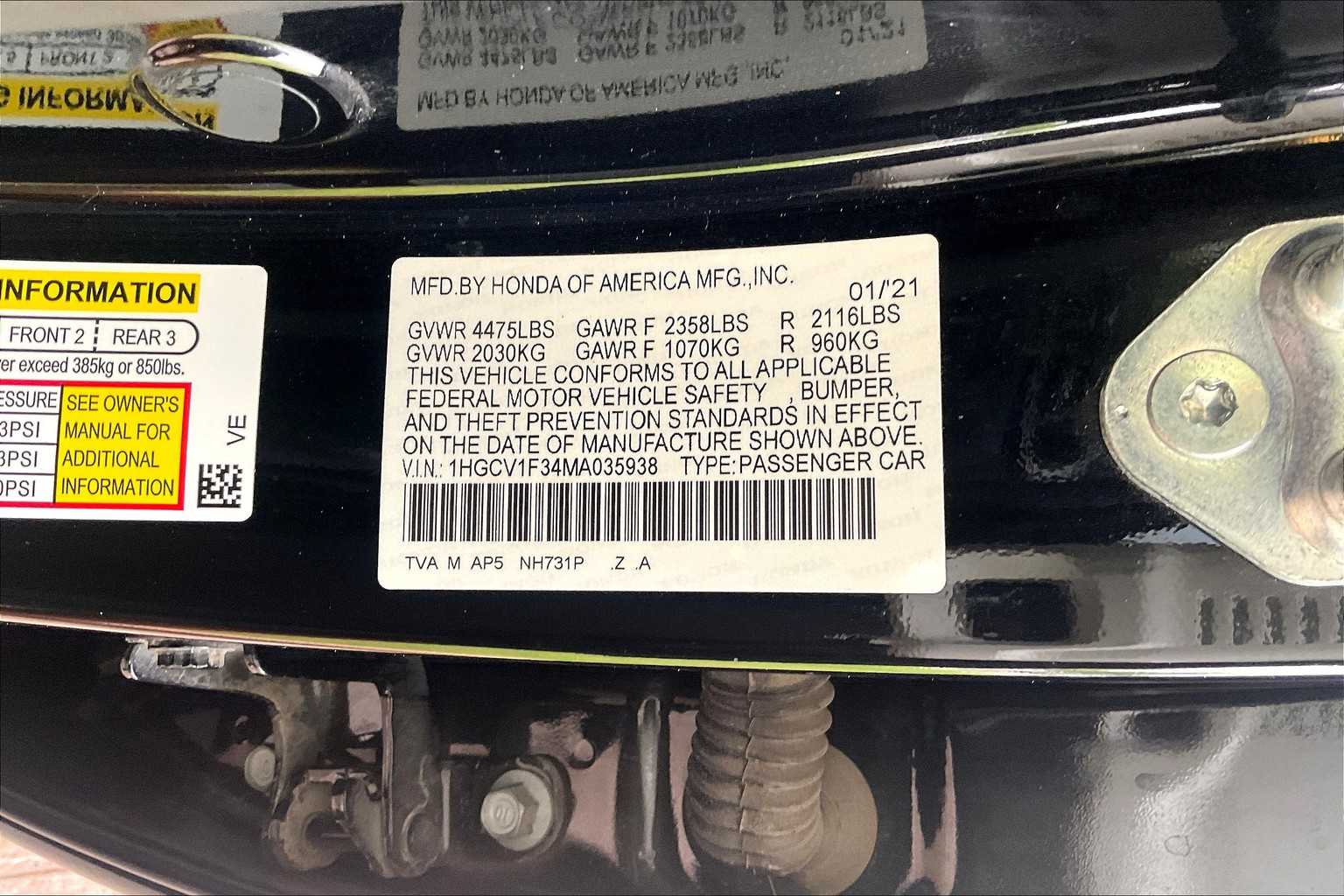 2021 Honda Accord Sport Crystal Black Pearl at Honda of Clear Lake
