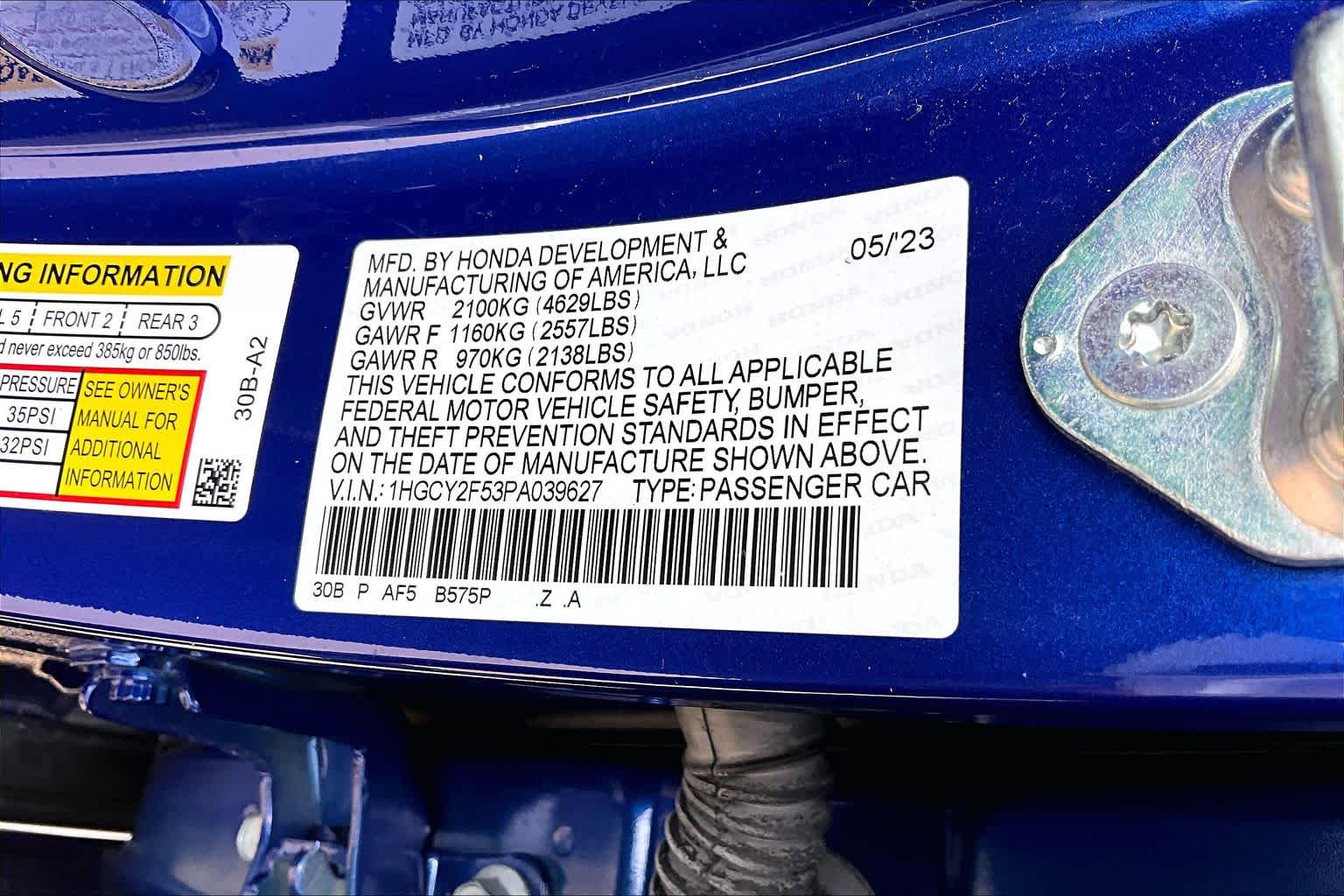 2023 Honda Accord Hybrid Sport Still Night Pearl at Beck & Masten Kia