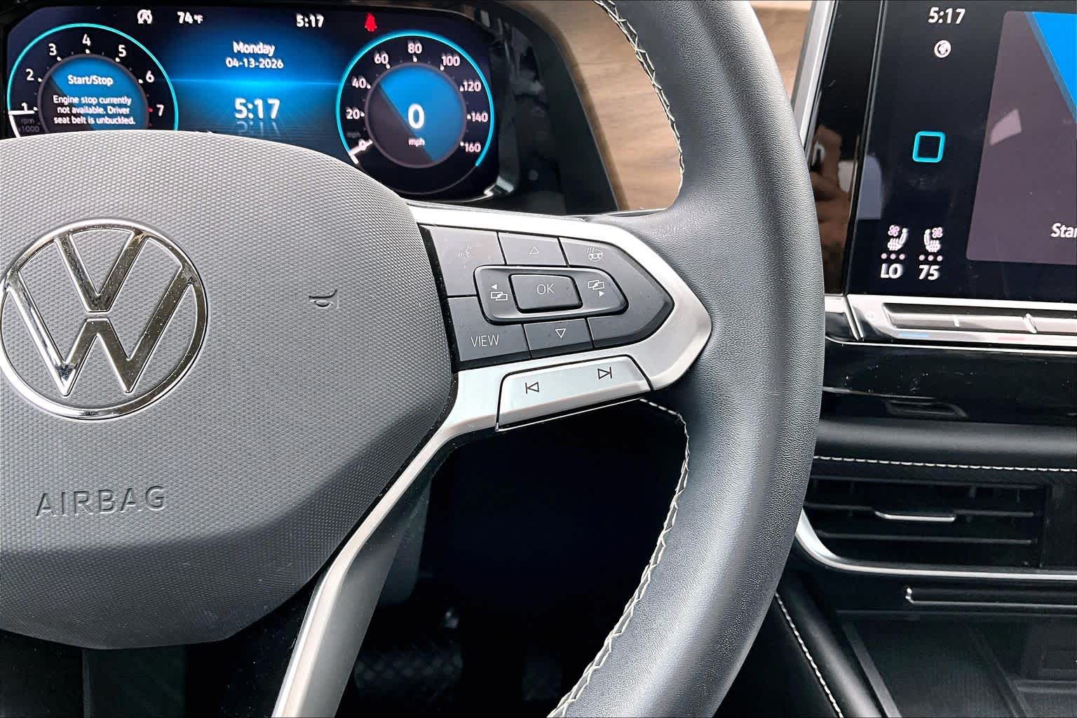 2024 Volkswagen Atlas 2.0T SE Deep Black Pearl at AutoNation Chrysler Jeep Dodge Ram Spring
