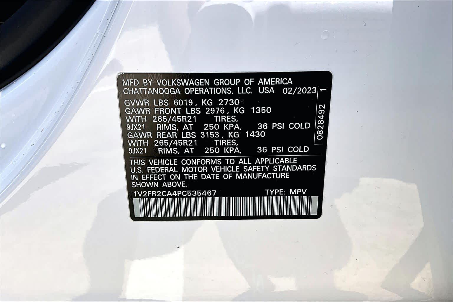 2023 Volkswagen Atlas 3.6L V6 SEL Premium R-Line Opal White Pearl at Beck & Masten Kia