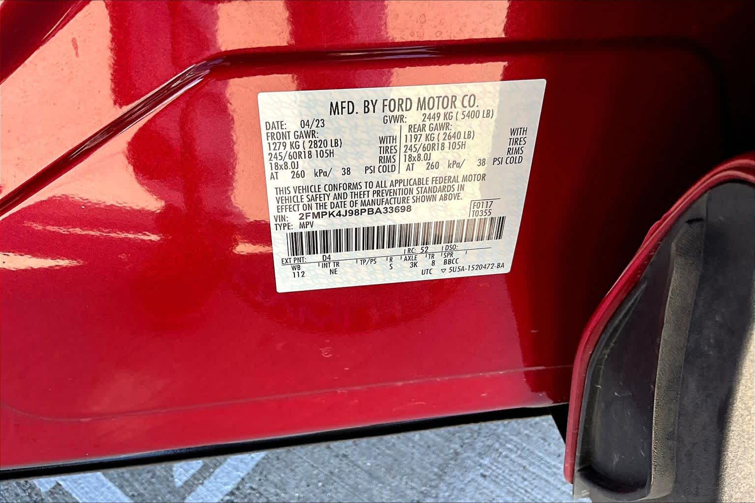 2023 Ford Edge SEL Rapid Red Metallic Tinted Clearcoat at Honda of Clear Lake