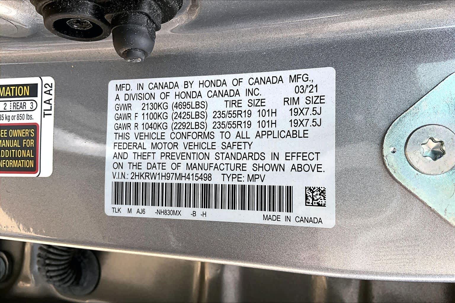 2021 Honda CR-V Touring Lunar Silver Metallic at Texan GMC Buick