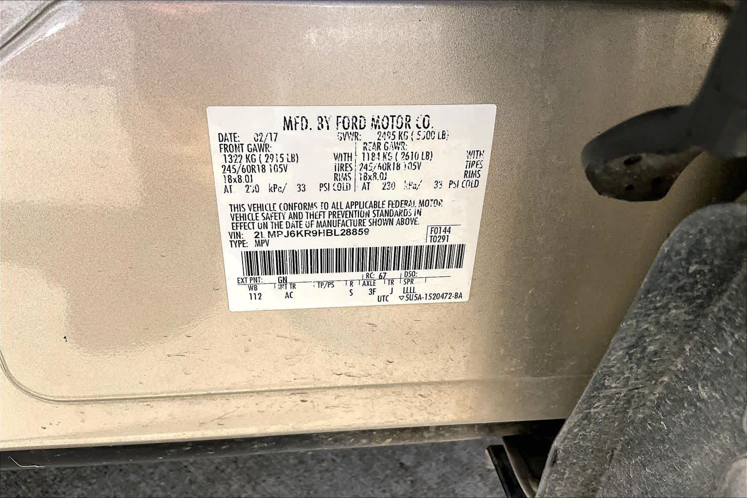 2017 Lincoln MKX Select Palladium White Gold Metallic at Mac Haik Ford