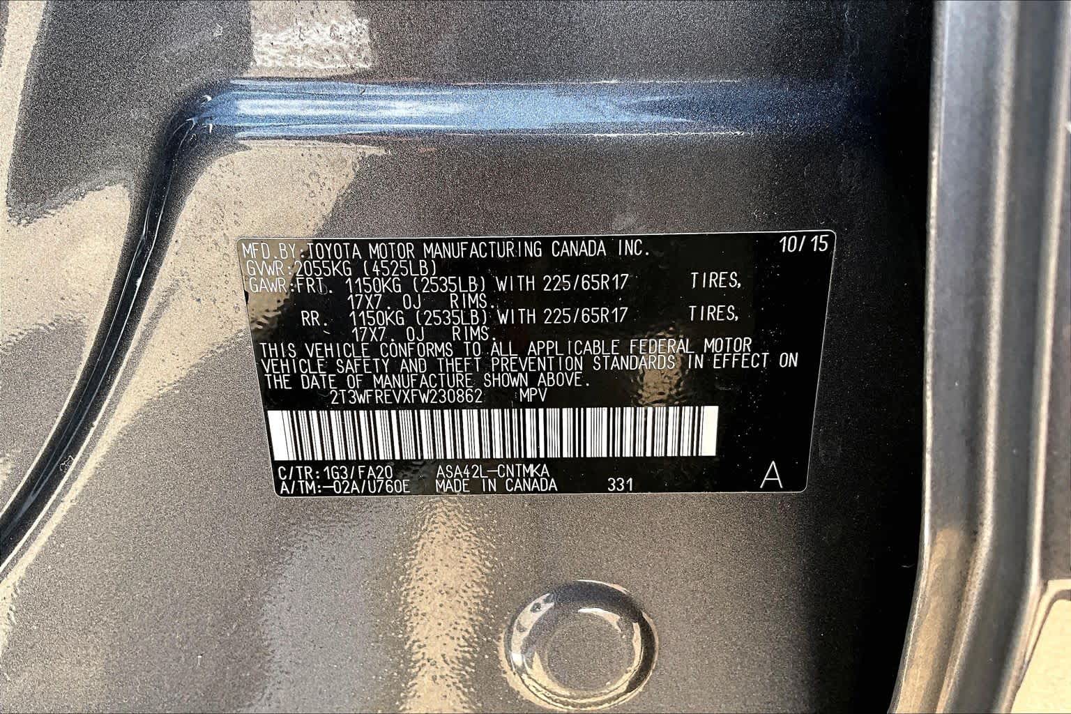 2015 Toyota RAV4 XLE Magnetic Gray Metallic at Group 1 Toyota Southwest