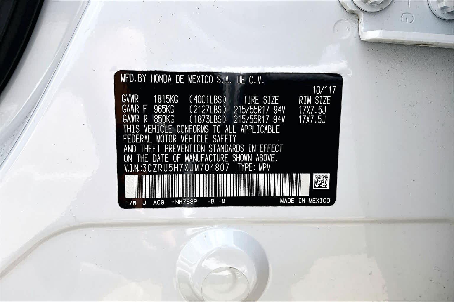 2018 Honda HR-V EX-L Navi White Orchid Pearl at Honda of Clear Lake