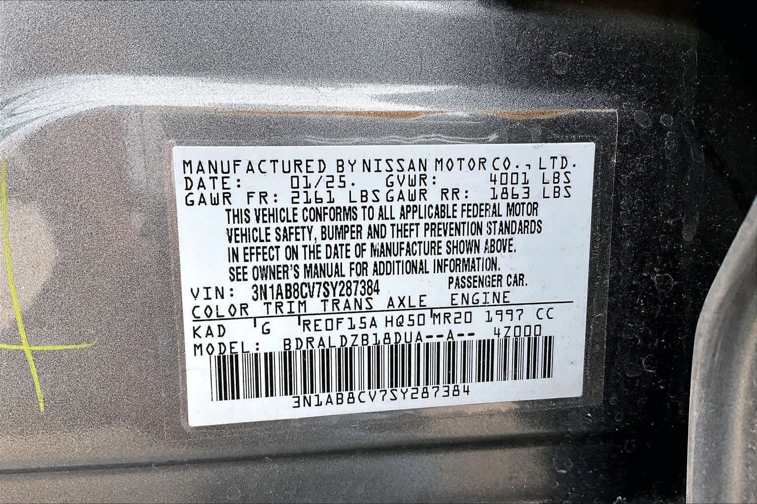 2025 Nissan Sentra SV Gun Metallic at Sterling McCall Nissan