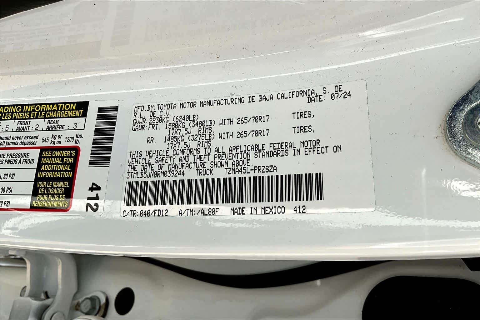 2024 Toyota Tacoma TRD Off Road Ice Cap at Lexus Southwest Houston